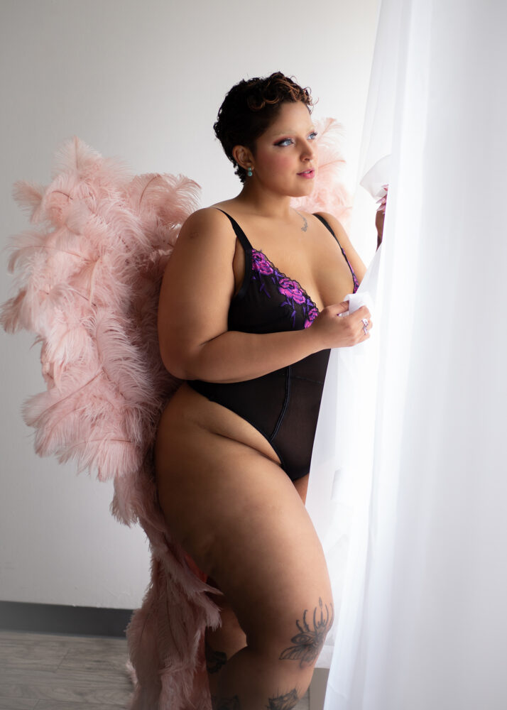 Purple Bodysuit with pink angel wings