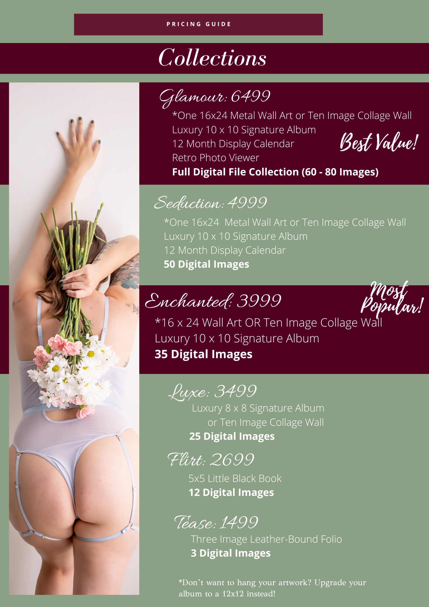 Luxury Denver Boudoir Photography Pricing Guide - Printed Products and Digital Images