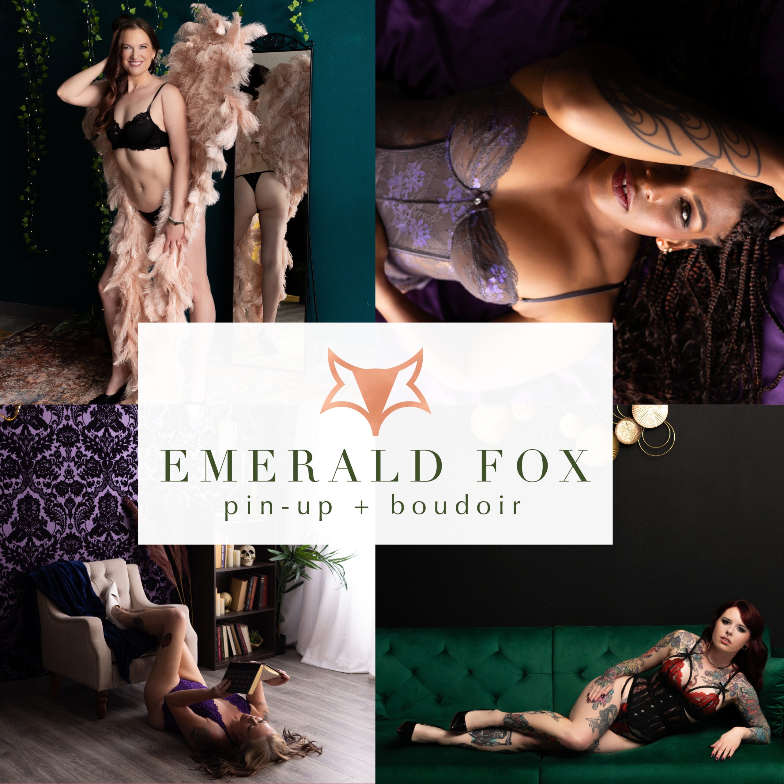 A collection of boudoir photos by Emerald Fox in Denver, Colorado